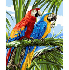 Diamond mosaic - Parrots