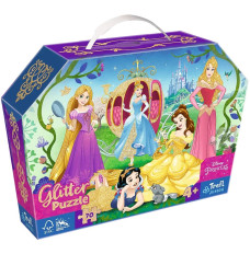 Puzzle 70 elements glitter in box Happy Disney Princess