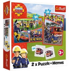 Puzzle 2in1 memos Fireman Sam Team