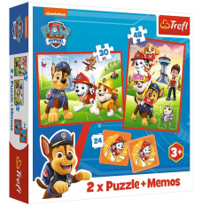 Puzzle 2in1 memos The dog team in action, Paw Patrol