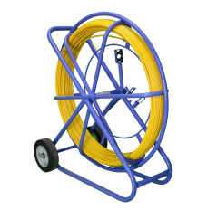FRP fibreglass cable drag pilot, 11mm, 150m, with wheels, yellow