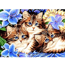 Diamond mosaic - Three cats