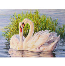 Diamond mosaic - Swans in the reed