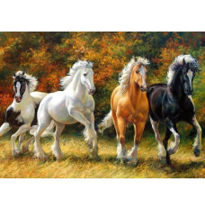 Diamond mosaic - Horses galloping