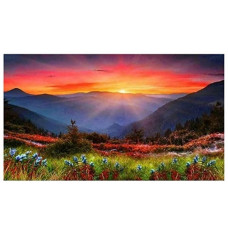 Diamond mosaic 40x80 - Sunset in the mountains
