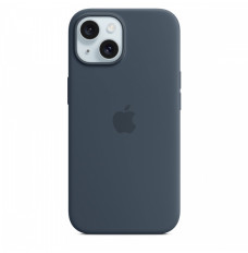 Silicone case with MagSafe for iPhone 15 - storm blue