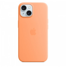 Silicone case with MagSafe for iPhone 15 - orange sorbet