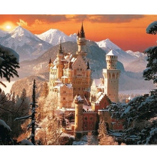 Diamond mosaic - Castle in the Alps
