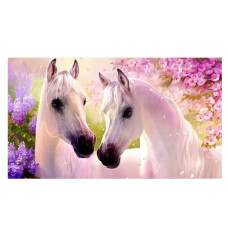Diamond mosaic - White horses