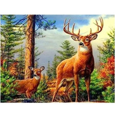 Diamond mosaic - Deer in the mountains