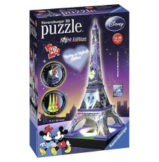 3D Puzzle Buildings at Night Eiffel Tower Disney