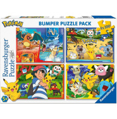 Puzzles 4x100 elements Pokemon set