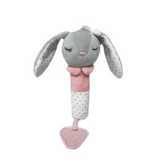 Toy with sound - Bunny 17 cm gray