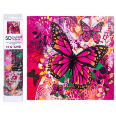 Diamond mosaic - Pink butterflies