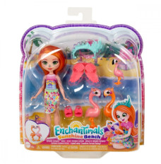 Enchantimals doll The Flamingo Family Florinda Flamingo + 3 Animals