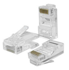 RJ45 through connector plug,CAT5e,UTP,100pcs