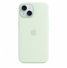 Silicone Case with MagSafe for iPhone 15 - Soft Mint