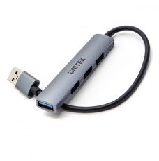 HUB USB-A; 3x USB-A 2.0; 1x USB-A 5 Gbps Alu