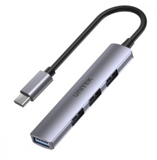 HUB USB-C; 3x USB-A 2.0 1x USB-A 5 Gbps alu