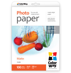 ColorWay Matte Photo Paper, 100 sheets, 10x15, 190 g/m²