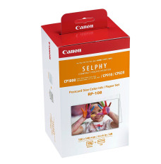 Canon Color Ink/Paper Set for SELPHY CP1300 Printer RP-108