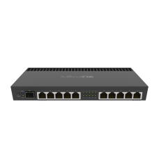 Mikrotik Wired Ethernet Router RB4011iGS+RM, Quad-core 1.4Ghz CPU, 1GB RAM, 512 MB, 1xSFP+, 1xSerial console port, PCB Temperature and Voltage Monitor, IP20, Cage and Desktop Case with Rack Ears, RouterOS L5 MikroTik