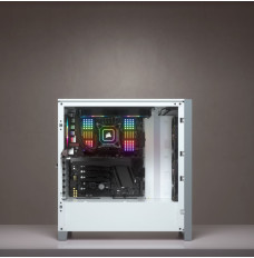 Corsair Tempered Glass Mid-Tower ATX Case iCUE 4000X RGB Side window,  Mid-Tower, White, Power supply included No, Steel, Tempered Glass, Plastic