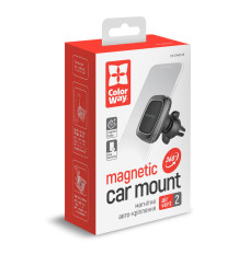 ColorWay Magnetic Car Holder For Smartphone Air Vent-2 Gray, Adjustable, 360 °