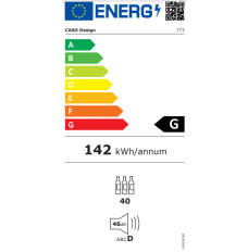 Caso Wine cooler WineChef Pro 40 Energy efficiency class G, Free standing, Bottles capacity 40 bottles, Cooling type Compressor technology, Black