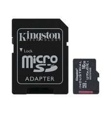 Kingston UHS-I 16 GB, microSDHC/SDXC Industrial Card, Flash memory class Class 10, UHS-I, U3, V30, A1, SD Adapter