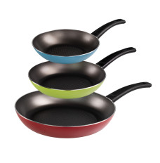 Stoneline VERY TITAN Pan set of 3 21164 Frying, Diameter 20/24/28 cm, Suitable for induction hob, Fixed handle, Blue/Colorful/Green/Red
