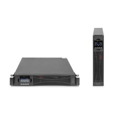 DIGITUS OnLine UPS, rack/tower, 3000VA, 3000W, LCD, 8 x C13, 1 x C19, RS-232, USB, SNMP card (optional), relay card (optional)  Digitus