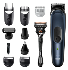 Braun All-in-one trimmer MGK7330 Cordless, Number of length steps 13, Black/Blue