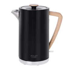 Adler Kettle AD 1347b Electric, 2200 W, 1.5 L, Stainless steel, 360° rotational base, Black