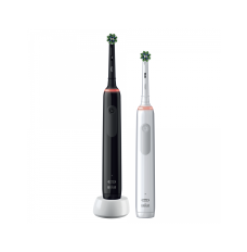 Oral-B | Electric Toothbrush | Pro3 3900 Cross Action | Rechargeable | For adults | ml | Number of heads | Number of brush heads included 2 | Number of teeth brushing modes 3 | Black and White