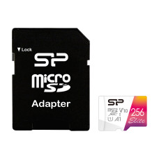 Silicon Power microSDHC UHS-I Memory Card Elite 256 GB, microSDHC/SDXC, Flash memory class 10