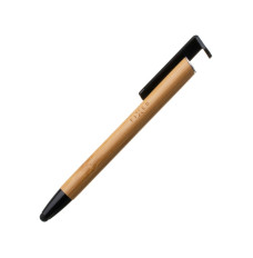 Fixed Pen With Stylus and Stand 3 in 1  Pencil Bamboo Stylus for capacitive displays; Stand for phones and tablets