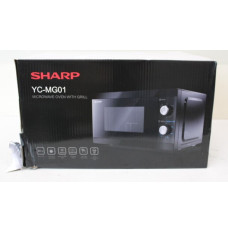 SALE OUT.  | Sharp | Microwave Oven with Grill | YC-MG01E-B | Free standing | 800 W | Grill | Black | DAMAGED PACKAGING