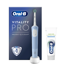 Oral-B Electric Toothbrush + Toothpaste Vitality Pro Protect X Clean Rechargeable For adults Number of brush heads included 1 Number of teeth brushing modes 3 Blue