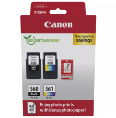 Canon Ink Cartridge + Photo Paper Value Pack | PG-560/CL-561 | Ink cartridge/Paper kit | Colour, Black