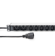 Socket Strip with Aluminum Profile, 10-way, IEC C20 plug | DN-95427 | Sockets quantity 7