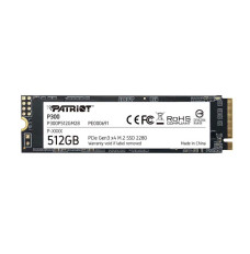 SSD PATRIOT P300 512GB M.2 PCIE NVMe 3D NAND Write speed 1200 MBytes/sec Read speed 1700 MBytes/sec 3.8mm TBW 240 TB P300P512GM28