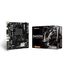 Mainboard BIOSTAR AMD B450 SAM4 Micro-ATX Memory DDR4 Memory slots 2 2xPCI-Express 2.0 1x 1xPCI-Express 3.0 16x 1x15pin D-sub 1xHDMI 4xUSB 2.0 2xUSB 3.2 1xPS/2 1xRJ45 3xAudio port B450MHP