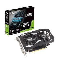 Graphics Card ASUS NVIDIA GeForce RTX 3050 6 GB GDDR6 96 bit PCIE 4.0 16x Dual Slot Fansink 1xDVI-D 1xHDMI 1xDisplayPort DUAL-RTX3050-O6G