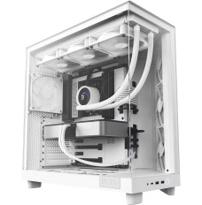 Case NZXT H6 Flow MidiTower Not included ATX MicroATX MiniITX Colour White CC-H61FW-01