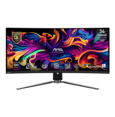 LCD Monitor MSI 34" Curved/21 : 9 Panel QD-OLED 3440x1440 21:9 175Hz Matte 0.03 ms Swivel Height adjustable Tilt Colour Black MAG341CQPQD-OLED