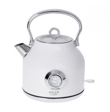 Adler AD 1346 electric kettle 1.7 L 2200 W Metallic, White