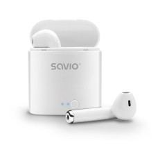 Savio TWS-01 Wireless Bluetooth Earphones, White