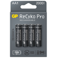 4x rechargeable batteries AA / R6 GP ReCyko Pro Ni-MH 2000mAh