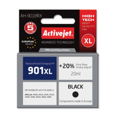 Activejet AH-901BRX HP Printer Ink, Compatible with HP 901XL CC654AE;  Premium;  20 ml;  black. Prints 20% more.